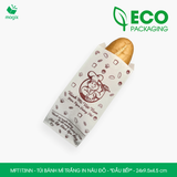  MFT1T3NN - Túi bánh mì trắng in nâu đỏ - "Đầu bếp" - 24x9.5x4.5 cm 