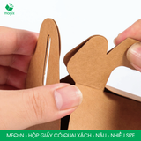  MFQxN - Hộp giấy Kraft quai xách - Nâu - Nhiều size 