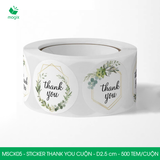  MSCK05 - Cuộn Sticker Thank You tròn - Nhiều thiết kế - 2.5 cm - [500 tem/cuộn] 