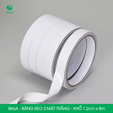  BK6A - Băng keo 2 mặt trắng - Khổ 1,2cm x 8m 