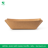  MFP3N - Khay giấy kraft dáng thuyền đựng thực phẩm - 18x13x4.5 cm 
