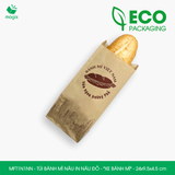  MFT1N1NN - Túi bánh mì nâu in nâu đỏ - "Xe bánh mì" - 24x9.5x4.5 cm 
