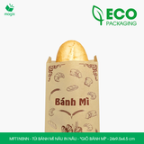  MFT1N5NN - Túi bánh mì nâu in nâu - "Giỏ bánh mì" - 24x9.5x4.5 cm 