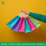  MTG6XN - 20x14x7 cm - Túi giấy có quai màu xanh ngọc 