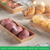  MFHP1N - Hộp giấy kraft thực phẩm - Nắp PET - Nâu - 10.5x10.5x6 cm 