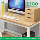  MS02 - Tủ đựng hồ sơ 3 ngăn bằng carton - 33x26x25.5 cm 