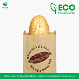  MFT1N1NN - Túi bánh mì nâu in nâu đỏ - "Xe bánh mì" - 24x9.5x4.5 cm 