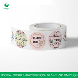  MSCK06 - Cuộn Sticker Thank You tròn - Nhiều thiết kế - 2.5cm - [500 tem/cuộn] 