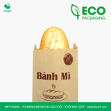  MFT1N2NN - Túi bánh mì nâu in nâu đỏ - "Cối xay gió" - 24x9.5x4.5 cm 