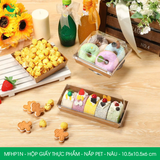  MFHP1N - Combo 25 hộp giấy kraft thực phẩm - Nắp PET - Nâu - 10.5x10.5x6 cm 