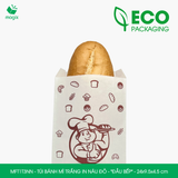  MFT1T3NN - Túi bánh mì trắng in nâu đỏ - "Đầu bếp" - 24x9.5x4.5 cm 