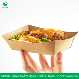  MFP2N - Khay giấy kraft dáng thuyền đựng thực phẩm - 16.5x11.5x4.5 cm 