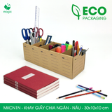  MKCN1N - Khay giấy có chia ngăn - Nâu - 30x10x10 cm 