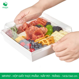  MFHP6T - Hộp giấy kraft thực phẩm - Nắp PET - Trắng - 14.5x13x6 cm 