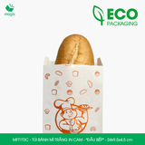  MFT1T3C - Túi bánh mì trắng in cam - "Đầu bếp" - 24x9.5x4.5 cm 