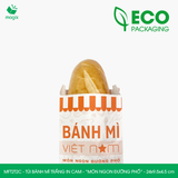  MFT2T2C - Túi bánh mì trắng in cam - "Món ngon đường phố" - 24x9,5x4,5 cm 