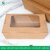  MFHxB - Hộp giấy kraft thực phẩm - Nắp đậy có cửa sổ - Nâu - Nhiều size 