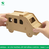  MFK06A - Xe cứu thương lắp ráp bằng carton - 18x8x11 cm 