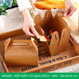  MFQ2N - Hộp giấy Kraft quai xách - Nâu - 20x10x10 cm 