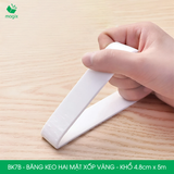  BK7B - Băng keo 2 mặt xốp vàng - Khổ 4,8cm x 5m 