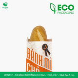  MFT2T1C - Túi bánh mì trắng in cam - "Chả cá" - 24x9,5x4,5 cm 