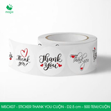  MSCK07 - Cuộn Sticker Thank You tròn - Nhiều thiết kế - 2.5 cm - [500 tem/cuộn] 