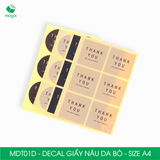  MDT01D - Decal giấy da bò A4 - 50 tờ/ xấp 
