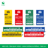  MDV1XD - Tem dán quay video - Xanh dương in trắng - 10x5 cm 