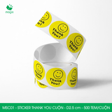  MSC01 - Cuộn Sticker Thank You tròn - Một thiết kế - 2.5cm - [500 tem/cuộn] 