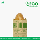  MFT2V5X - Túi bánh mì vàng in xanh - "Best street food" - 24x9,5x4,5 cm 