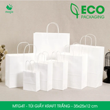  MTG4T - 35x25x12cm - Túi giấy Kraft màu trắng 