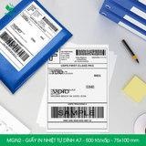  MGN2 - Giấy in nhiệt tự dính A7 - 500 tờ/ xấp - 75x100 mm 