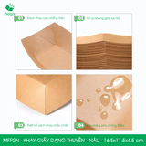  MFP2N - Khay giấy kraft dáng thuyền đựng thực phẩm - 16.5x11.5x4.5 cm 