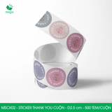  MSCK02 - Cuộn Sticker Thank You tròn - Nhiều thiết kế - 2.5cm - [500 tem/cuộn] 