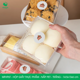  MFHP6T - Hộp giấy kraft thực phẩm - Nắp PET - Trắng - 14.5x13x6 cm 
