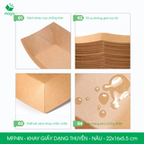 MFP4N - Khay giấy kraft dáng thuyền đựng thực phẩm - 22x16x5.5 cm 