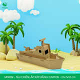  MFK06F - Tàu chiến lắp ráp bằng carton - 21x7x10 cm 