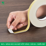  BK7x - Băng keo 2 mặt xốp vàng - Độ dài 5m - Nhiều size 