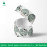  MSCK09 - Cuộn Sticker Thank You tròn - Nhiều thiết kế - 2.5cm - [500 tem/cuộn] 