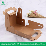  MFQ2N - Hộp giấy Kraft quai xách - Nâu - 20x10x10 cm 