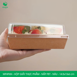  MFHP6N - Hộp giấy kraft thực phẩm - Nắp PET - Nâu - 14.5x13x6 cm 
