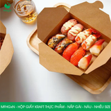  MFHGx - Hộp giấy kraft thực phẩm - Nắp gài - Nâu - Nhiều Size 