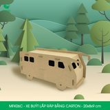  MFK06C - Xe bus lắp ráp bằng carton - 20x8x9 cm 