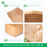  MFPxN - Khay giấy kraft dáng thuyền đựng thực phẩm - Nhiều size 