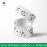  MSCK05 - Cuộn Sticker Thank You tròn - Nhiều thiết kế - 2.5 cm - [500 tem/cuộn] 