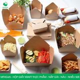  MFHGx - Hộp giấy kraft thực phẩm - Nắp gài - Nâu - Nhiều Size 