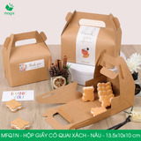  MFQ1N - Hộp giấy Kraft quai xách - Nâu - 13.5x10x10 cm 