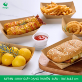  MFP3N - Khay giấy kraft dáng thuyền đựng thực phẩm - 18x13x4.5 cm 