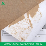  MDT01V - Decal giấy trắng đế vàng A4 - 50 tờ/ xấp 