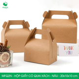  MFQ2N - Hộp giấy Kraft quai xách - Nâu - 20x10x10 cm 